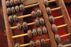 Old Chinese Abacus in Wood