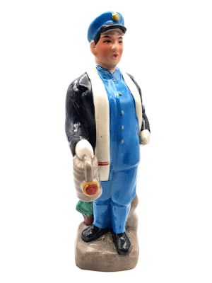 Biscuit de Porcelaine - Statue Céramique - Révolution culturelle - Le mineur