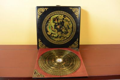 Grande Boussole Feng Shui - Noire Dragon et Phénix