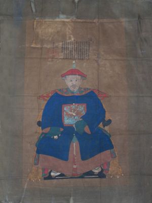 Grande peinture de dignitaire chinois (environ 70 ans) - Homme