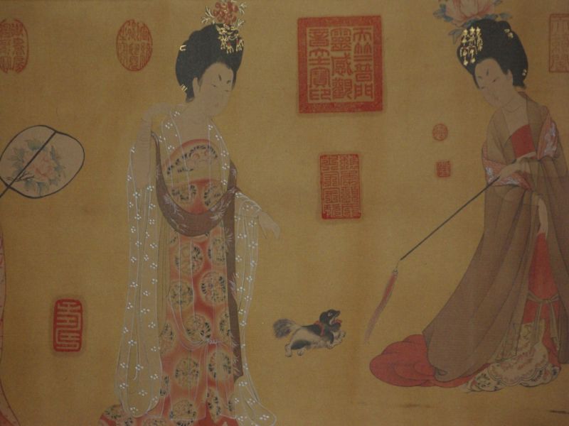 Cliquez sur la vignette pour agrandir et survolez la photo pour zoomer Dames aux fleurs dans les cheveux Peinture Chinoise