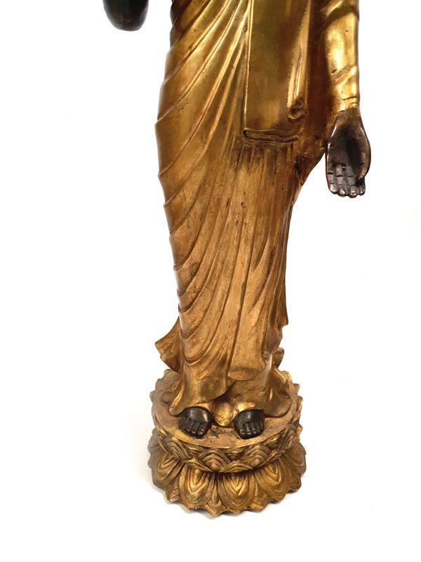 Cliquez sur la vignette pour agrandir et survolez la photo pour zoomer Very Length Chinese Buddha statue in bronze