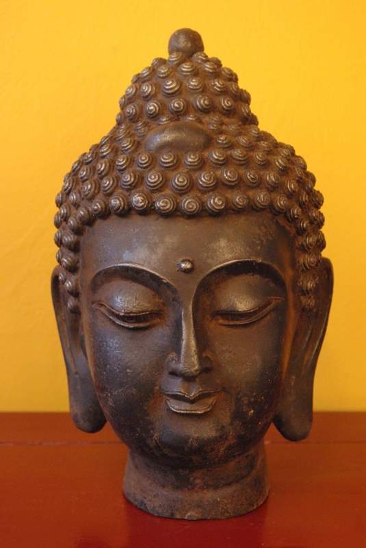Grande tête de bouddha en Métal