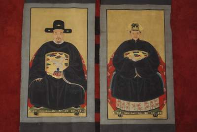 Couple d'ancêtres chinois empereur de Chine Noir