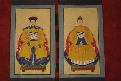 Couple d'ancêtres chinois empereur de Chine Jaune