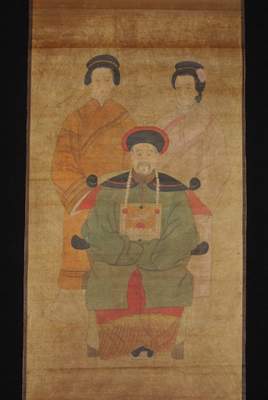 Famille d'ancêtres Chinois de 3 dignitaires de Chine