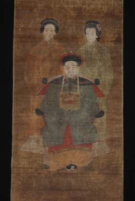Ancêtres Chinois famille de dignitaires 3 personnes