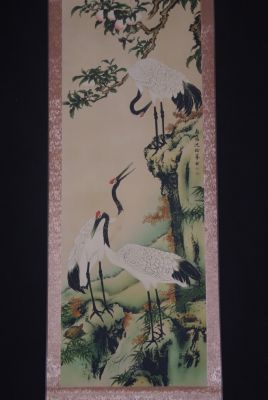 Chinese painting on scroll paper Crane Bird