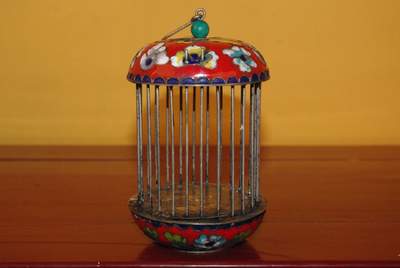 Cage à grillon Chinoise en Cloisonnée Photophore Chine
