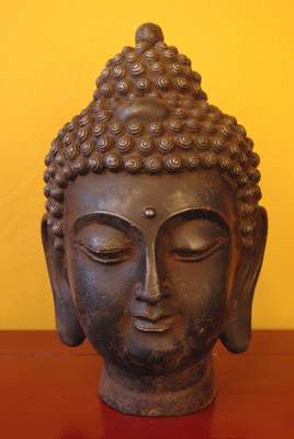 Grande tête de bouddha en Métal
