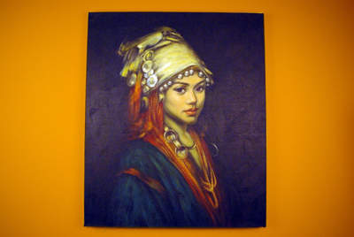 Femme minorité miao peinture chinoise à l'huile