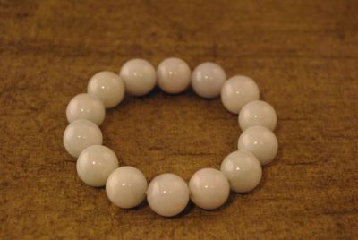 Bracelet en Jade Grosses perles blanches