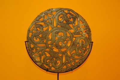 Disque Bi Chinois en Pierre semi précieuse Verte