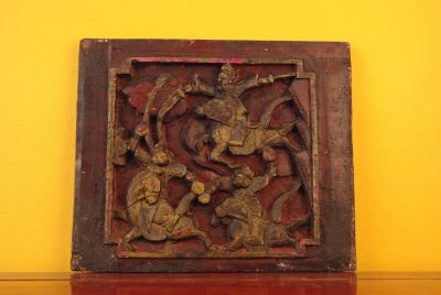 Ancienne Plaque de lit Guerrier à cheval