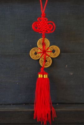 4 Pièces chinoises Feng Shui avec noeud sans fin