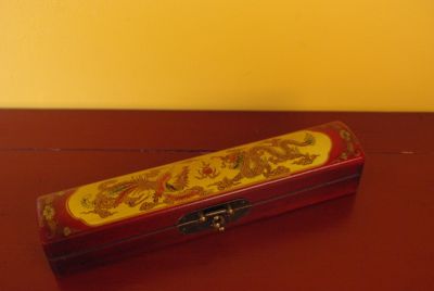 Longue boite chinoise en Bois avec dragon