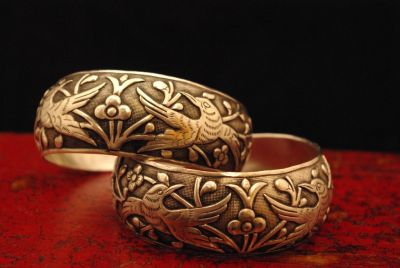 Bracelet gravé Oiseaux Chinois