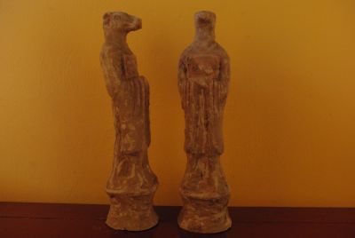 Lot de 2 statues en Terracotta signe du Zodiaque