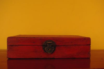 Boite chinoise en Bois Rouge