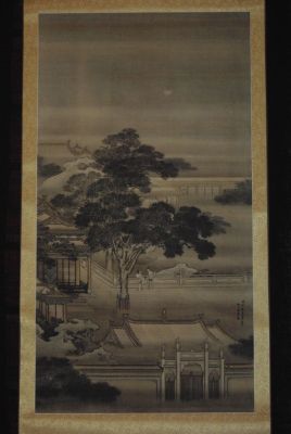 Peinture chinoise sur soie La maison