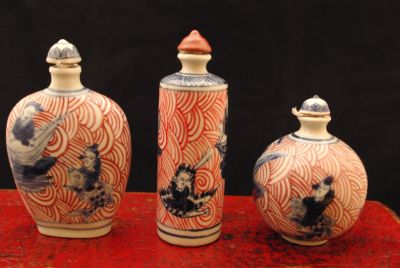 Lot de Tabatières Chinoises Rouge