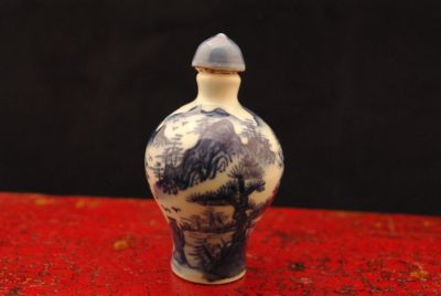 Tabatière en porcelaine Paysage Chinois