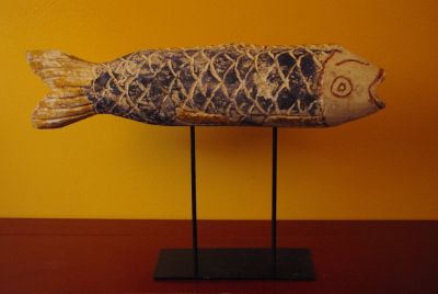 Grande Statue de Poisson Feng Shui en bois