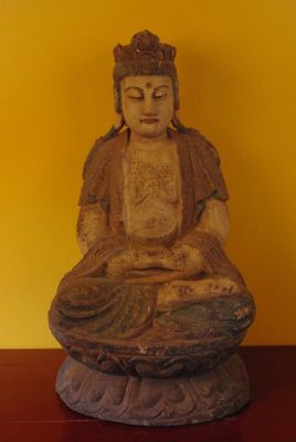 Bodhisattva statue in wood