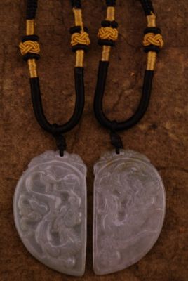 Love Colliers Dragon et Phénix en Jade