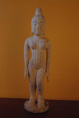 Acupuncture Woman Wooden Statue Chinese Medicine