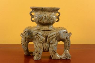 Jade Statues - Double Elephant