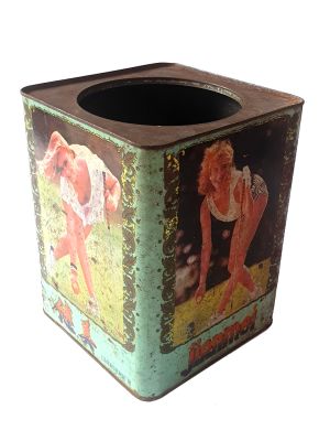 Old Chinese Biscuit Box -Golfer (without cover)