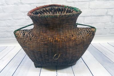 Old Chinese braided box - Basket weaving - Ancient Large Chinese fishing trap