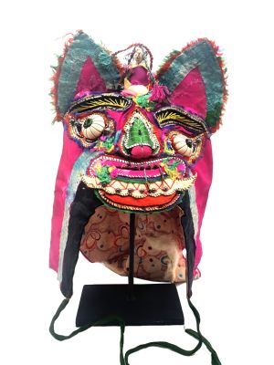 Old Chinese child headdress The pink tiger