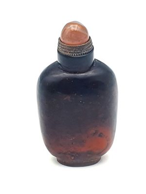 Old Chinese snuff bottle - Blown glass - Single vial - Smoke