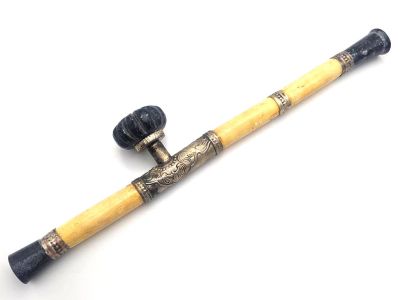  Pipe à opium chinoise de style Qing – Reproduction âgée de 30ans - Blanche / Ivoire