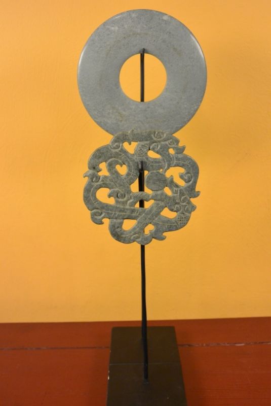 2 Kleine Chinesische Bi Scheiben Jade 2