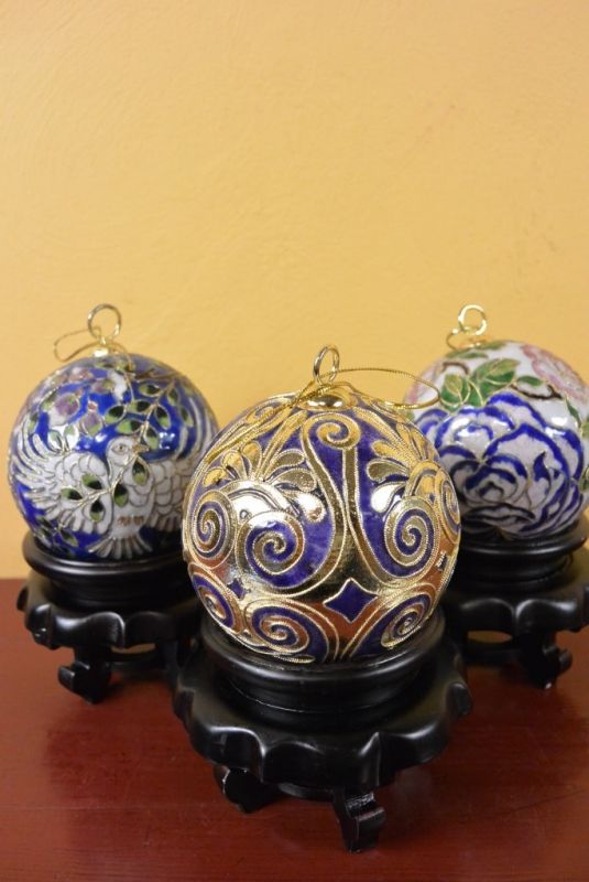 3 Weihnachtskugeln Cloisonné 2