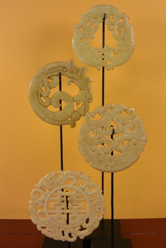 4 Kleine Chinesische Bi Scheiben Jade 2