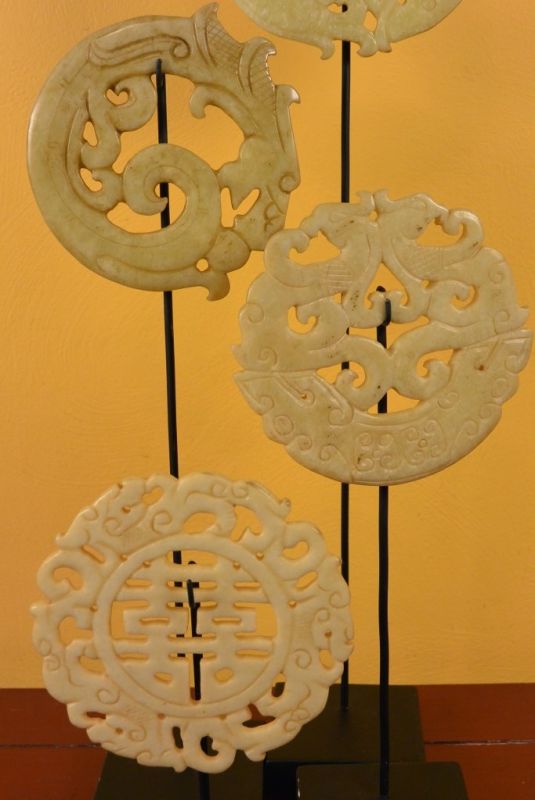 4 Kleine Chinesische Bi Scheiben Jade 3