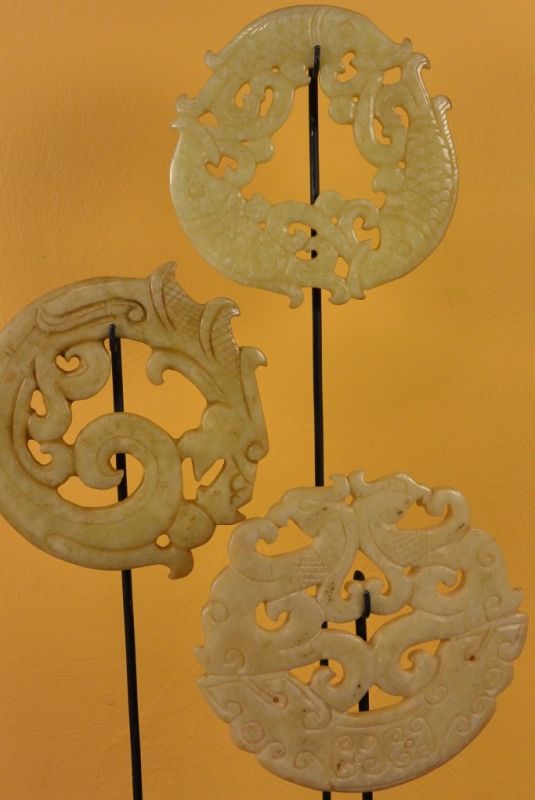 4 Kleine Chinesische Bi Scheiben Jade 4