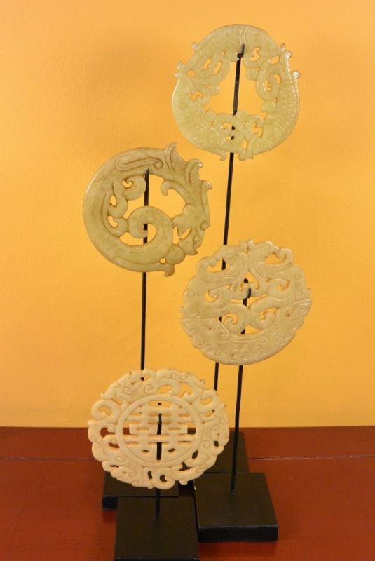 4 Kleine Chinesische Bi Scheiben Jade 5