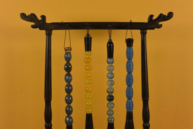 4 Pinsel mit Klein Chinesische Pinselhalter 2