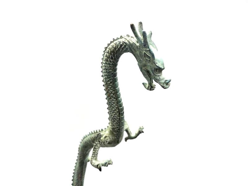 46 cm schlanke Metall-Drachenskulptur – geschwungene Kunst aus Südchina 2