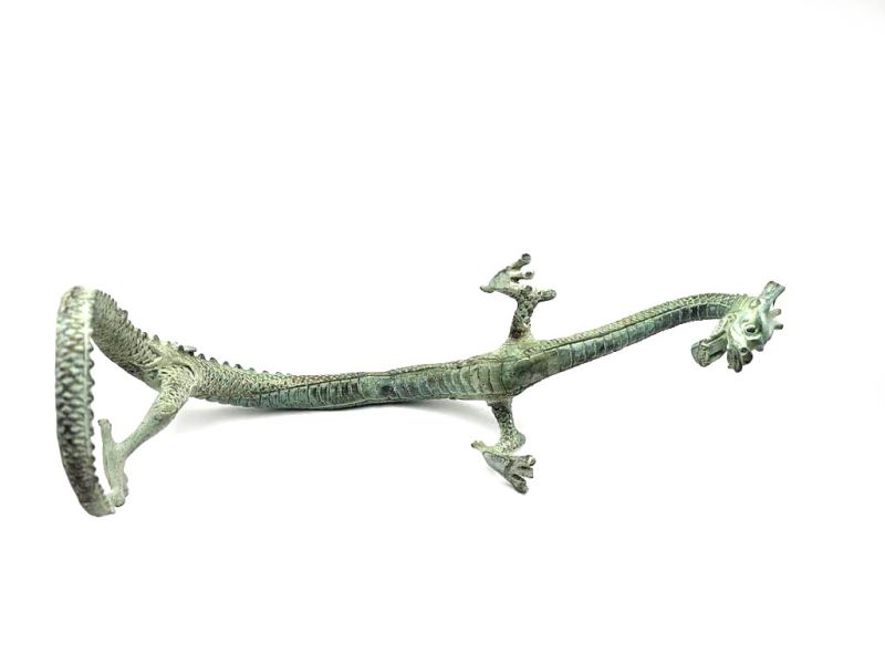 46 cm schlanke Metall-Drachenskulptur – geschwungene Kunst aus Südchina 4