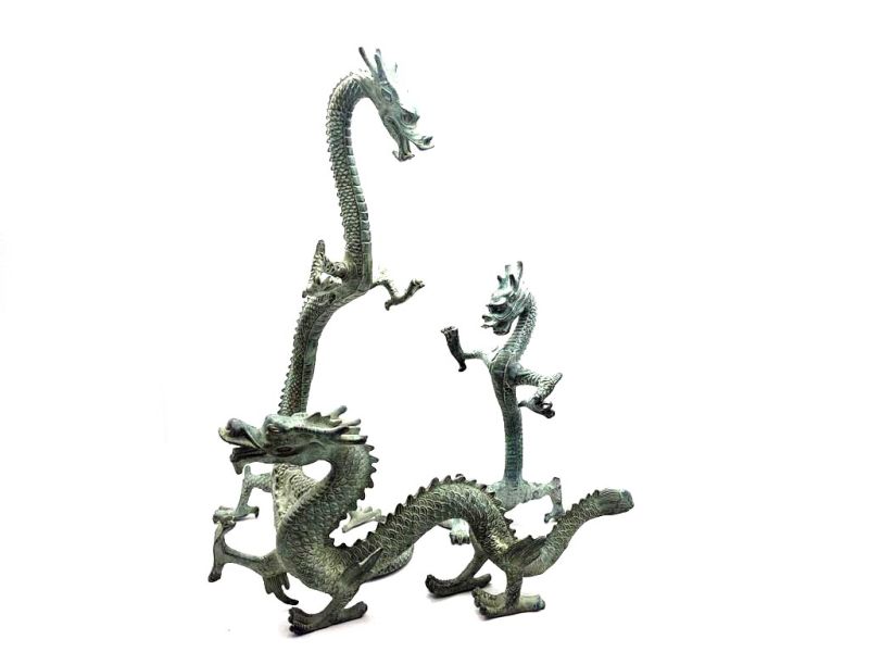 46 cm schlanke Metall-Drachenskulptur – geschwungene Kunst aus Südchina 5