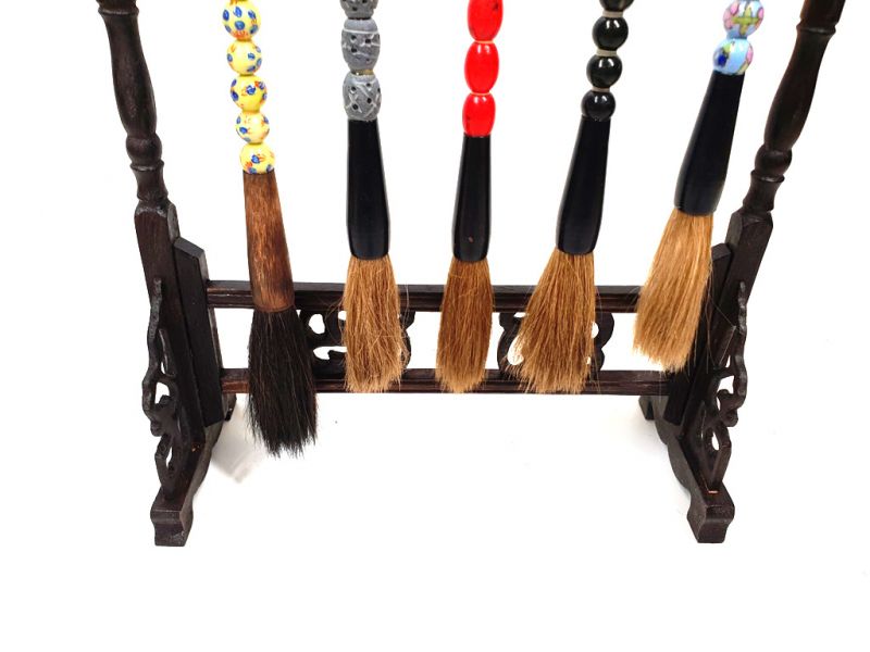 5 Brushes with Small Chinese Brushes Holder 3