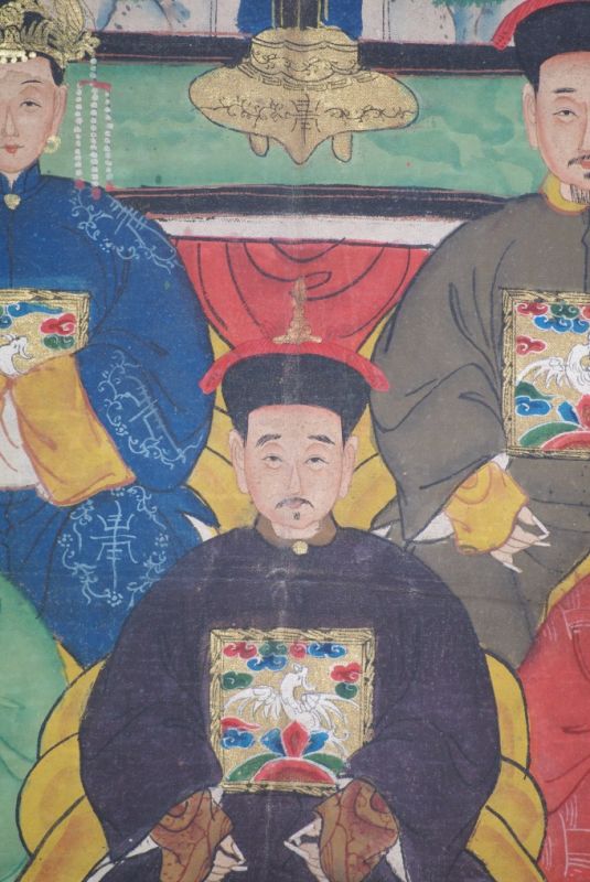 5 Personen Chinesische Ahnenbilder Qing Dynastie 5