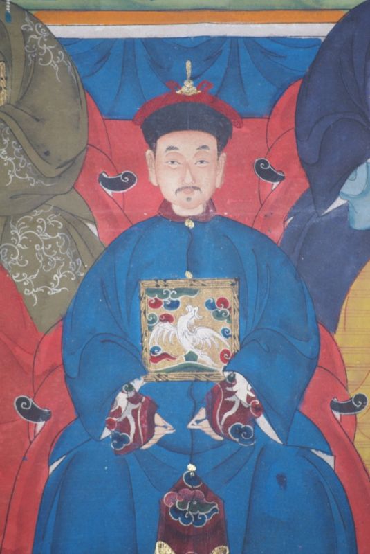 5 Personen Chinesische Ahnenbilder Qing Dynastie 5