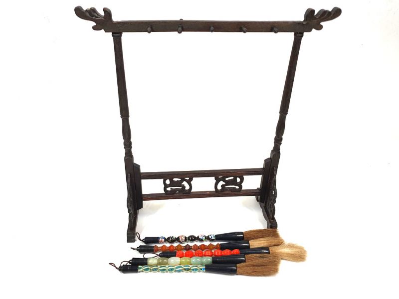 5 Pinsel mit Chinesische Pinselhalter 5